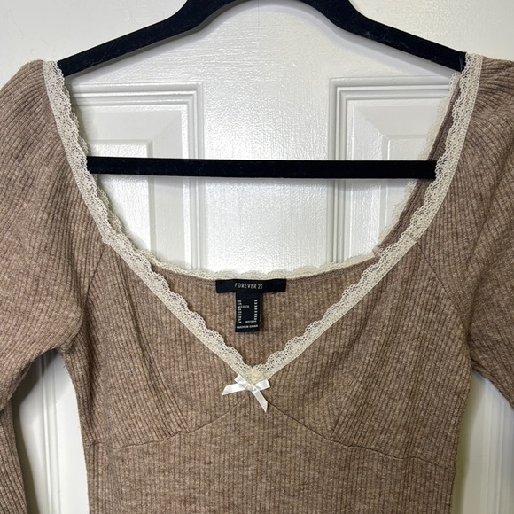 Forever 21 Brown Bodycon Scoop Neck Dress - Picture 3 of 6